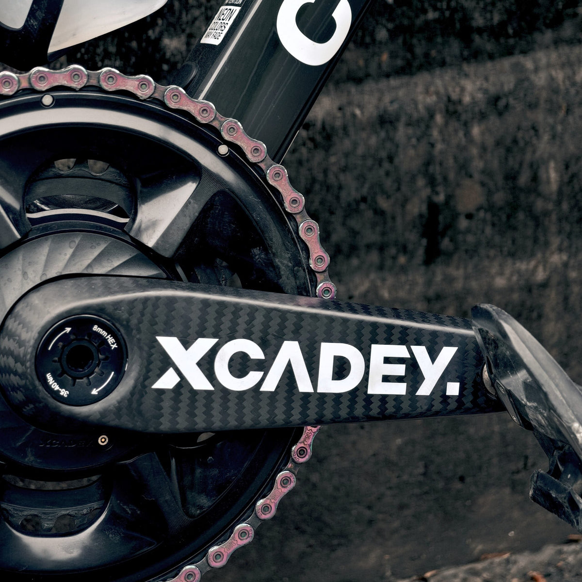 XCADEY VENTUS XPOWER carbon crankset with chainring — drive side