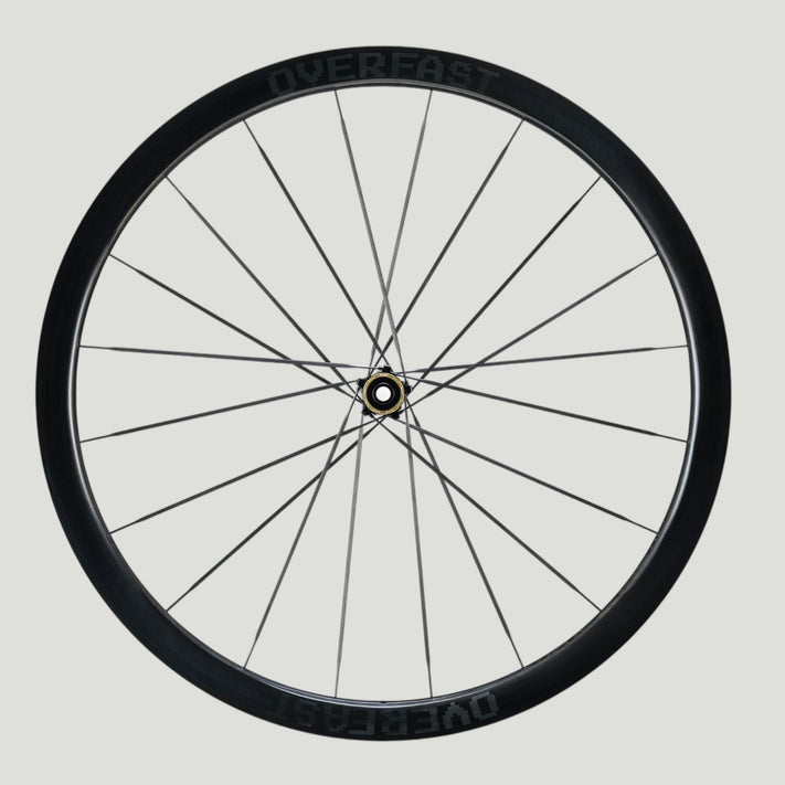 Overfast 37mm carbon road wheel front view