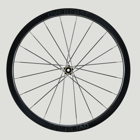 Overfast 37mm carbon road wheel front view