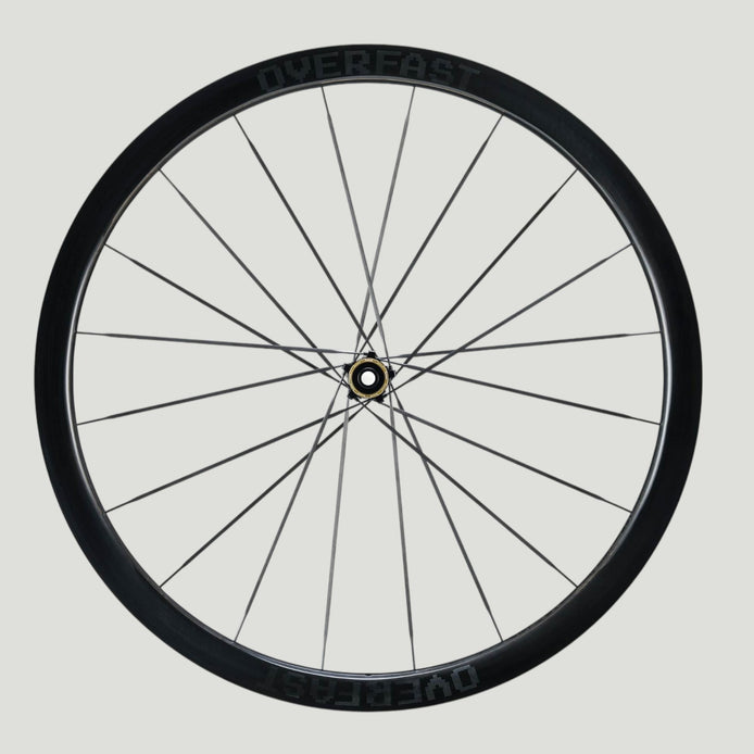 Overfast 37mm carbon road wheel front view