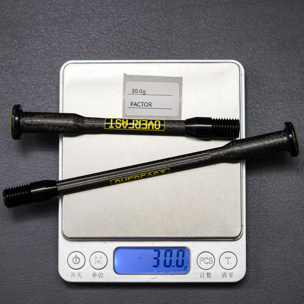 Overfast Ultralight Thru Axle On Scale 30g Weight