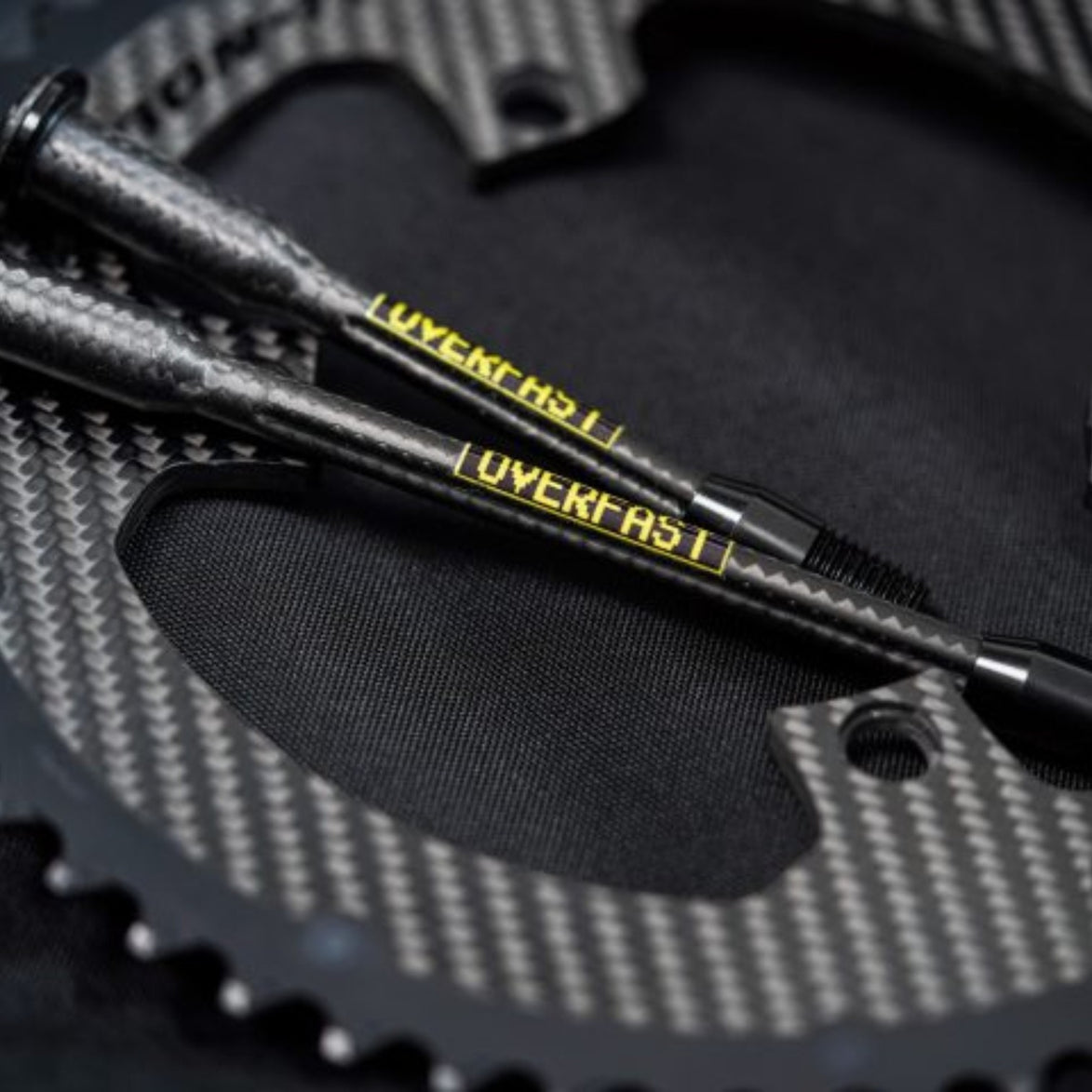 Overfast Ultralight Thru Axle With Carbon Fibre Crank Close Up View