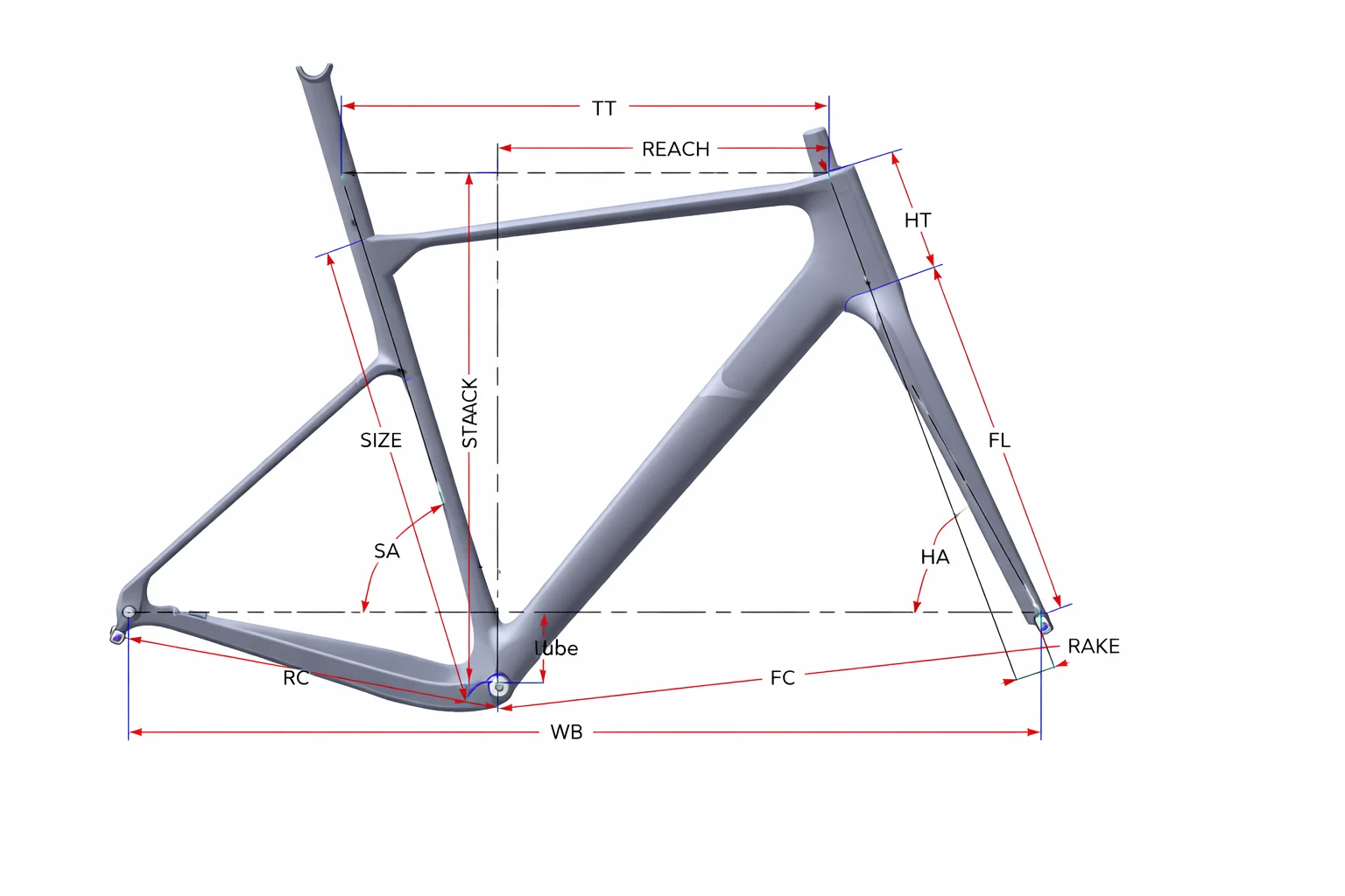 TAVELO Grow gravel frame geometry chart